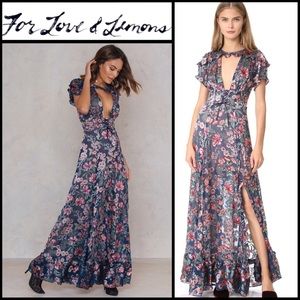 NWT For Love & Lemons Flora Maxi Dress